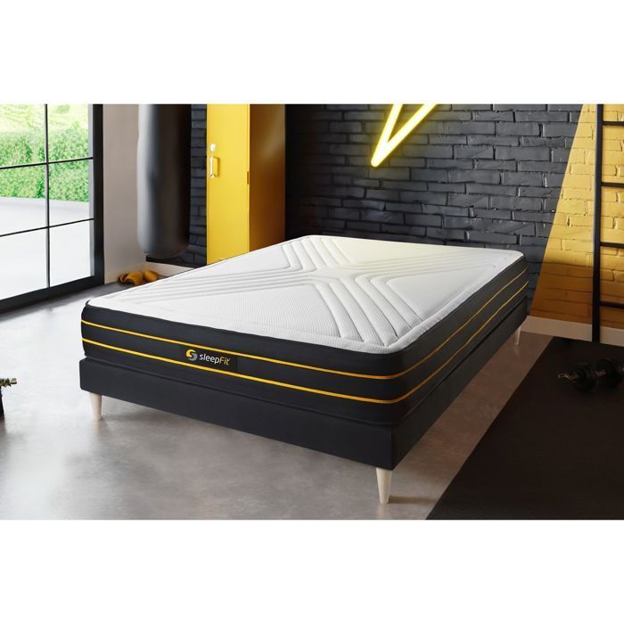 Base de cama y colchón con muelles ensacados ULTRA micro y espuma viscoelástica 90x190