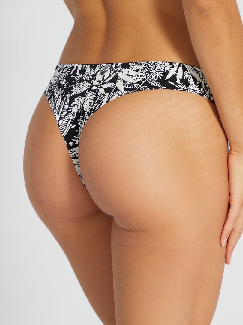 Tanga estampada 'Envie de Lingerie' - PRETA
