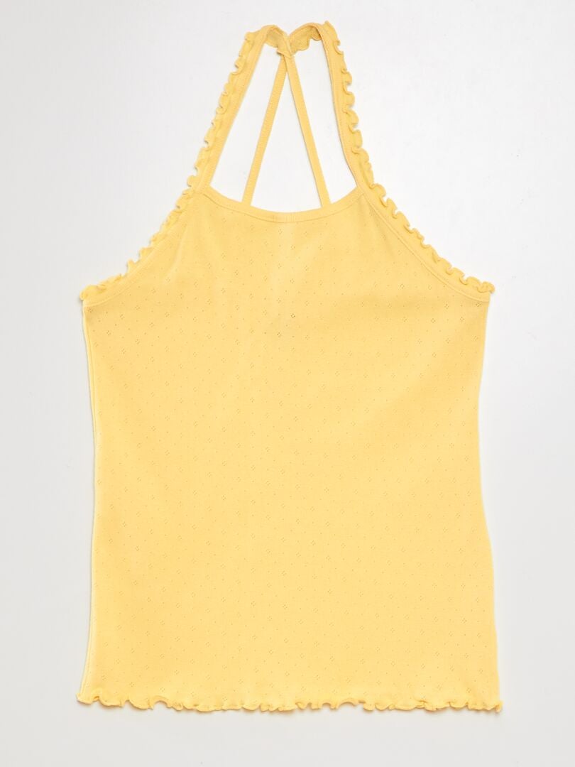 Blusa de alcinha com babados - AMARELA