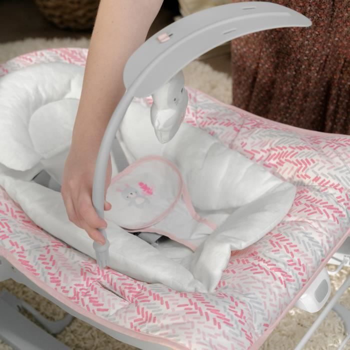 INGENUITY Keep Cozy 3-in-1 Convertible Baby Rocking Bouncer - Lily - 3 Posities: Afneembare speelboog met pluche speeltjes, tot 18 kg