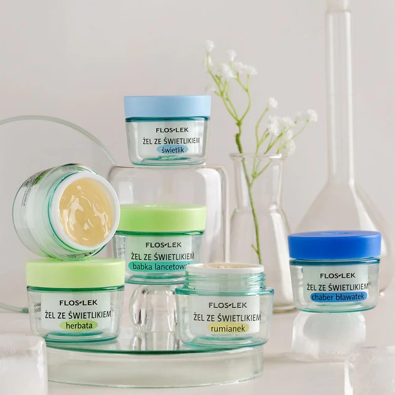 FlosLek Laboratorium Eye Care acu gels ar acu buķeti un ceļmallapu plantānu