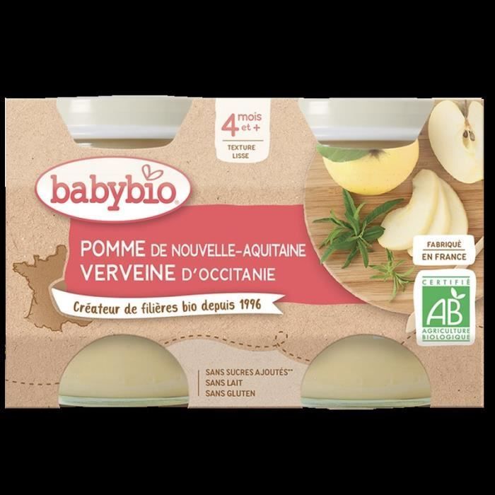 Babybio - Baby Food Apple Verbena - Organic - 2x130g - From 4 months