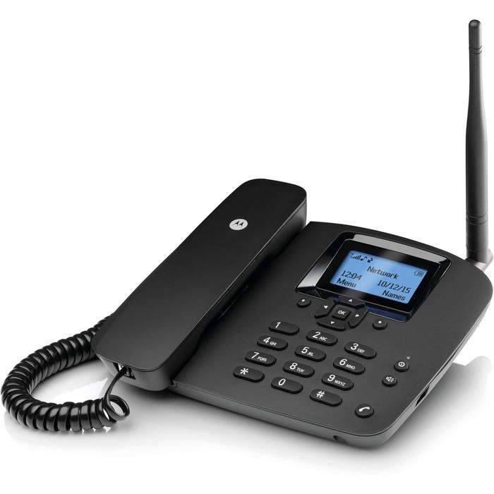 YSFMODE-Voice-Téléphone Fixe Sans Fil 2G Fw200L,Qua Ibande Gsm,Batterie De Secours,Microphone Muet,Appels Mains Libres-Noir