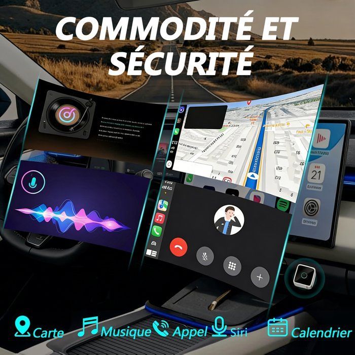 2-in-1 draadloze CarPlay-adapter, plug-and-play USB mini, compatibel met iPhone en Android Auto, 5GHz wifi en Bluetooth