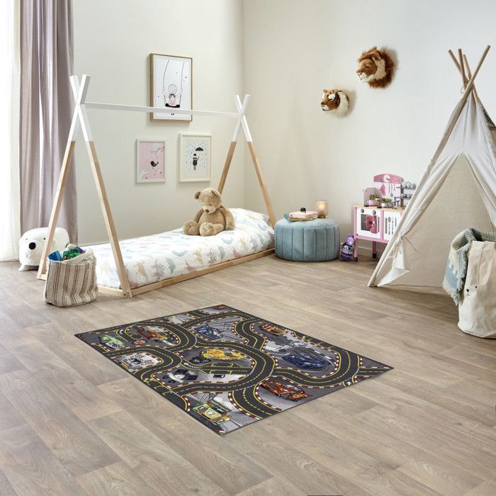 Rennstreckenmatte – AWE – Rennfahrer – 95 x 133 cm – Mehrfarbig – Für Kinder ab 3 Jahren