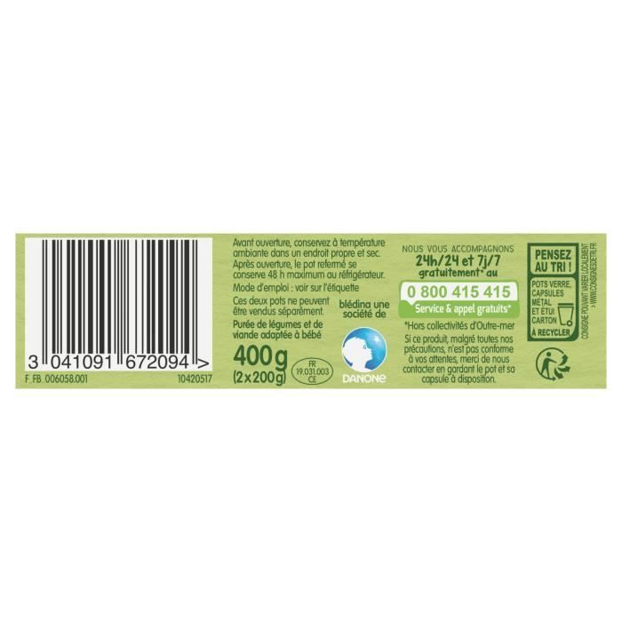 Blédina Organic Harvests, Organic Baby Food from 8 Months, Parsnip, Pumpkin & Turkey, 2 x 200g