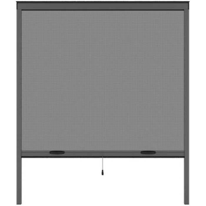 Window mosquito net, 125 x 145 cm, in anthracite grey aluminum - Can be cut to size in width and height