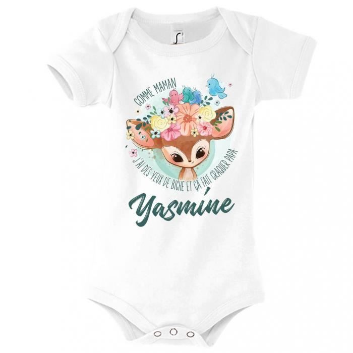 Body para bebé - Yasmine - Nombre de niña - Algodón - 3-6 meses