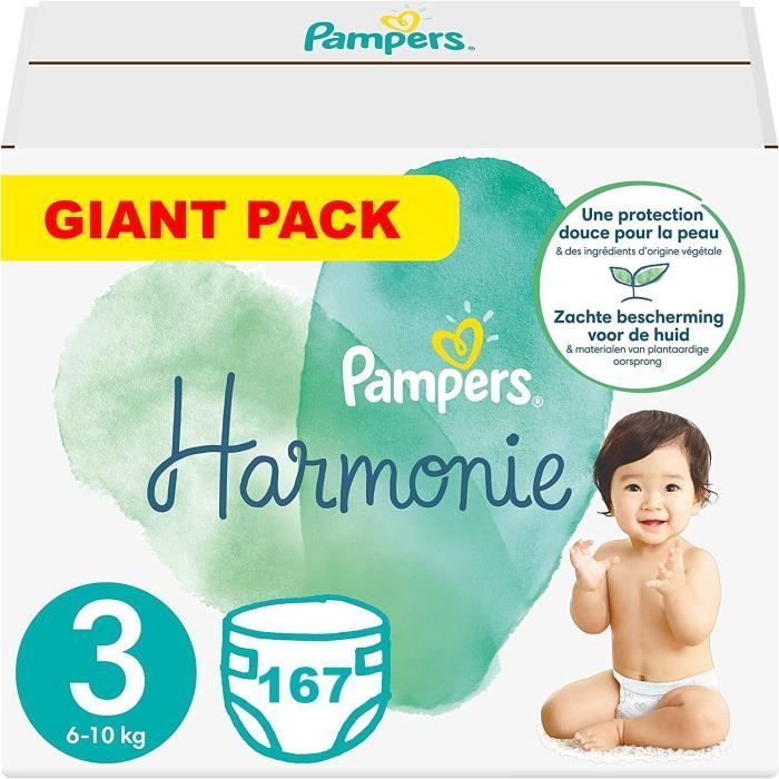 PAMPERS HARMONIE TALLA 3 167 PAÑALES (6-10 KG)
