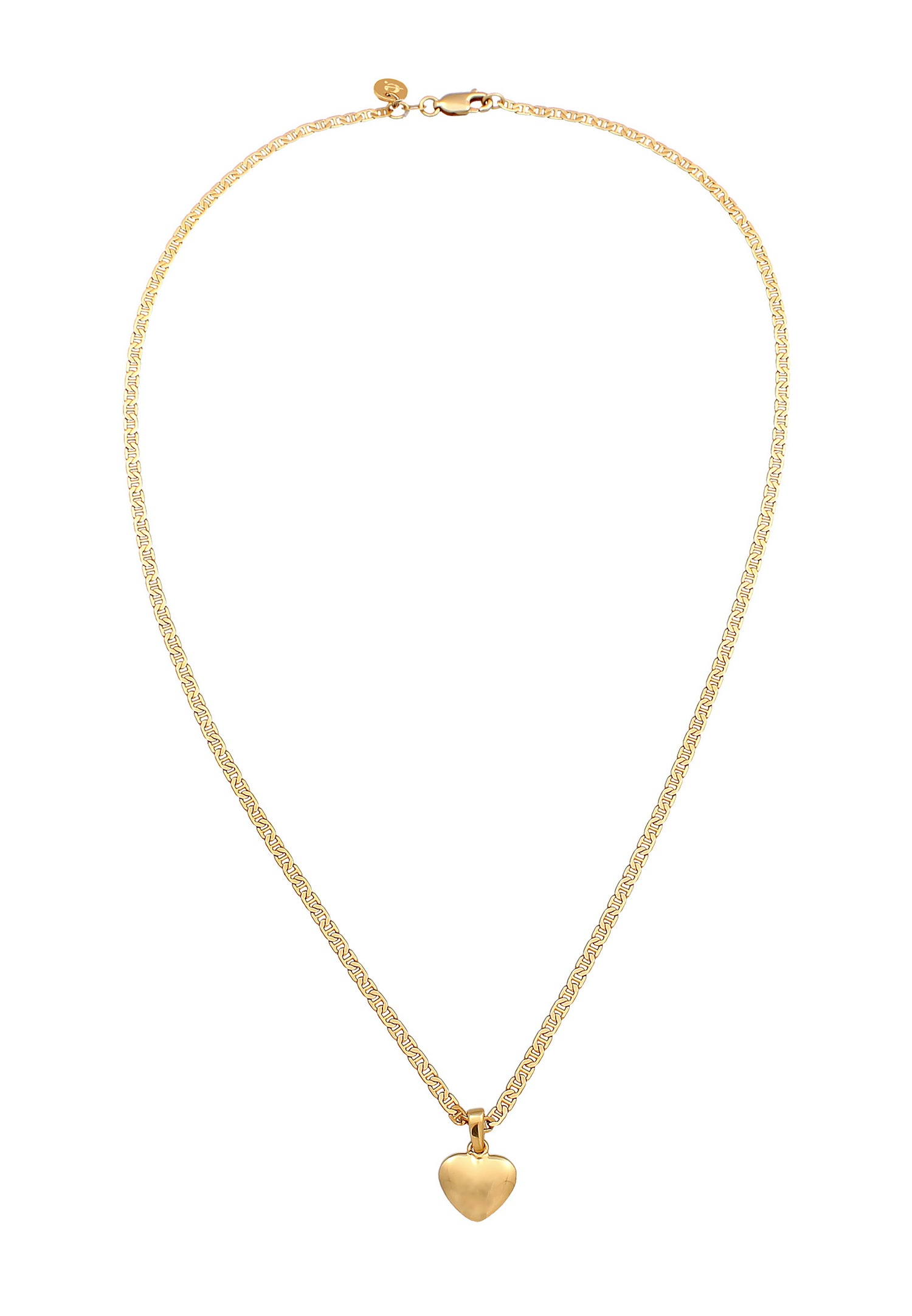 Elli Femmes pendentif coeur amour en argent sterling 925 plaqué or