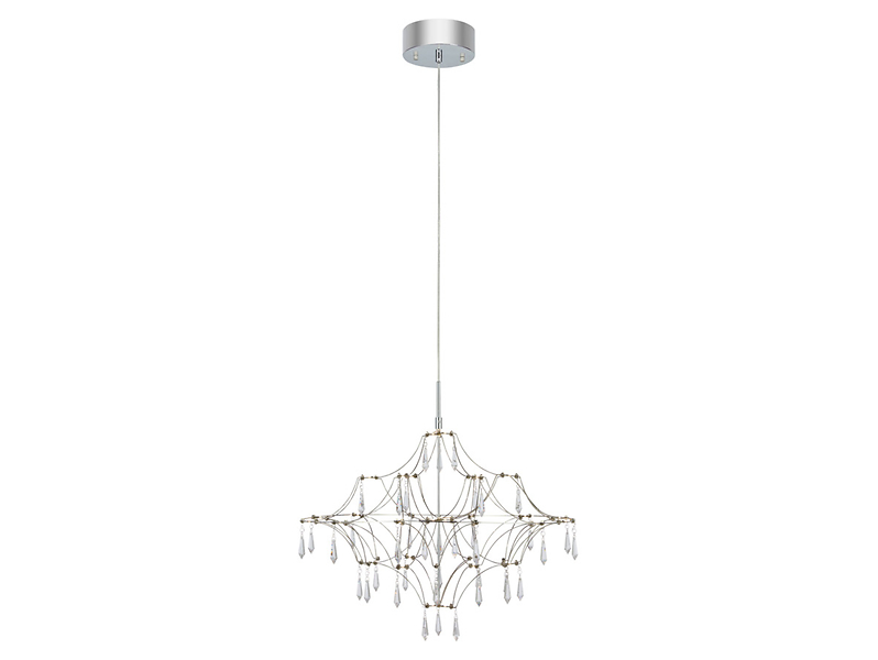 Żyrandol Efesos LED 60 cm metalowy srebrny