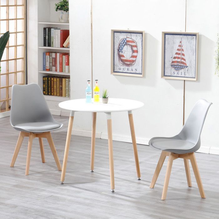 Chaises de Salle à Manger - DOWISDOLY - Scandinave - Lot de 6 - Assise en cuir - L 49 x P 42 x H 83 (Gris)