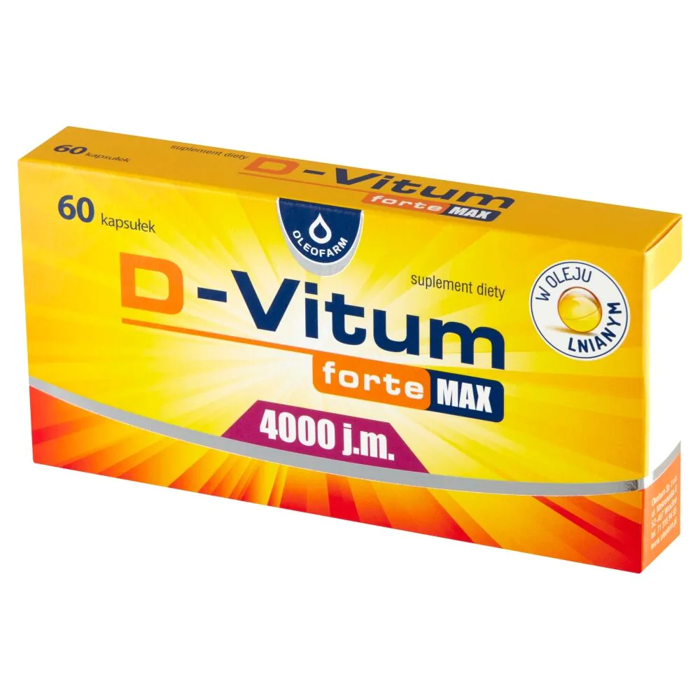 D-Vitum Forte Max 4000 j.m., Suplement diety z witaminą D, Kapsułki