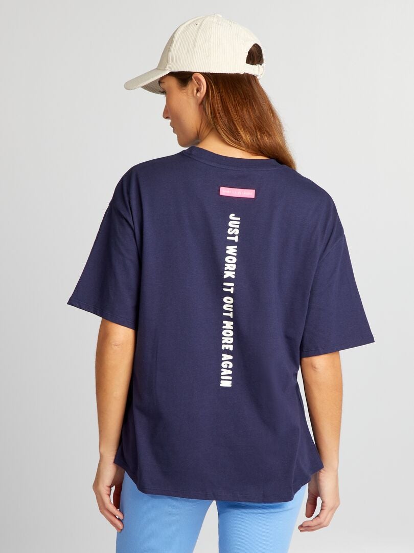 Camiseta de algodón estampada - AZUL