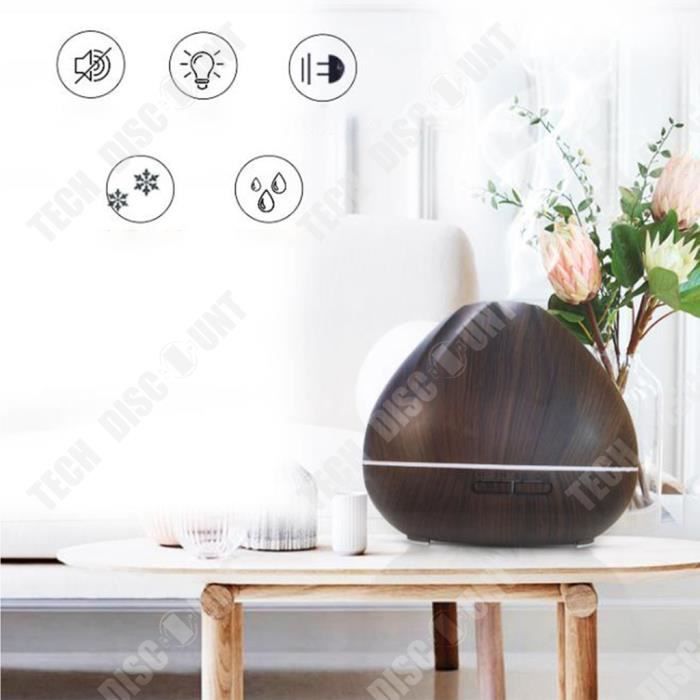 Umidificador - TD® - Acabamento em Madeira - Grande Capacidade - Aromaterapia - Controle Remoto