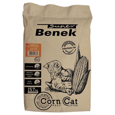 Super Benek Corn Cat Natural Clumping Litter