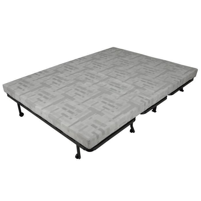 JOE BZ bäddsoffa - Ljusgrått tyg - 3-sits - B 143 x D 97 cm - Sovyta 140 x 190 cm
