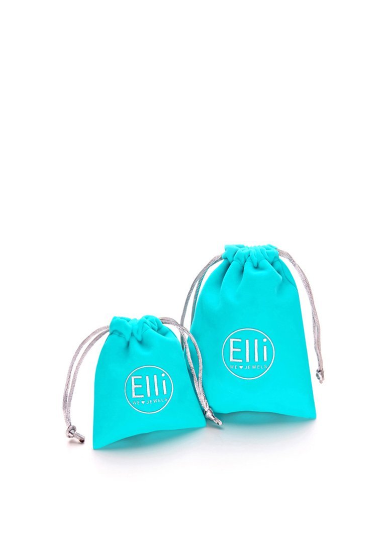 Boucles d'oreilles Elli HOOPS CROSS - couleur argent