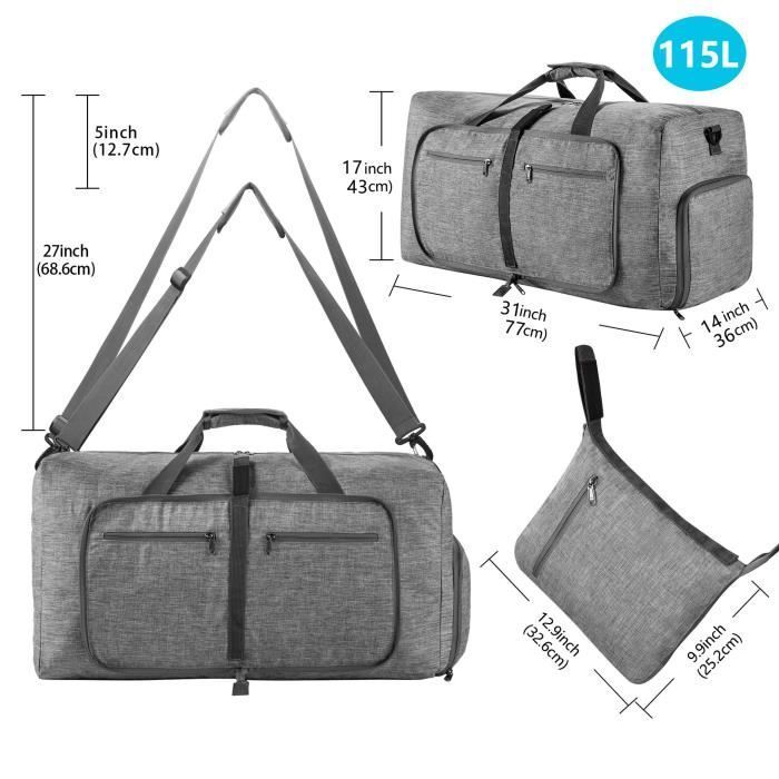 Bolsa de viaje plegable - FREOSEN - 115L - Impermeable - Compartimento para zapatos