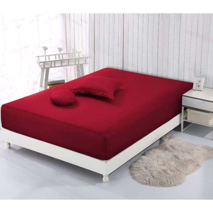 Vision - Lençol de Elástico Vermelho - 200x200cm - 100% Algodão