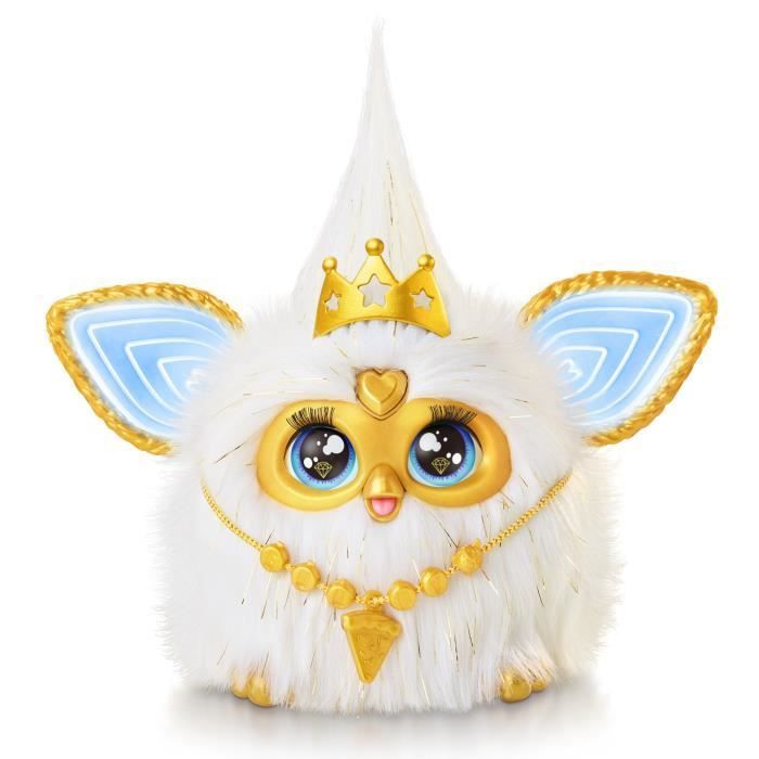 Furby Gold Glow, een spraakgestuurd pluche speeltje dat in het donker oplicht, interactief speelgoed, geschikt voor kinderen vanaf 6 jaar.