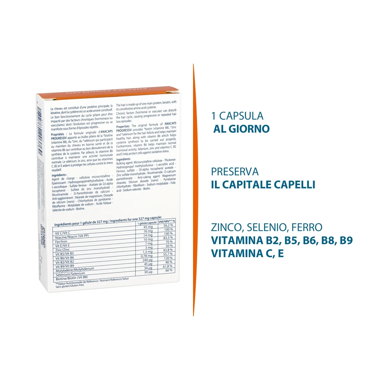 Anticaduta Anacaps - progressiv - Integratore Unghie e Capelli