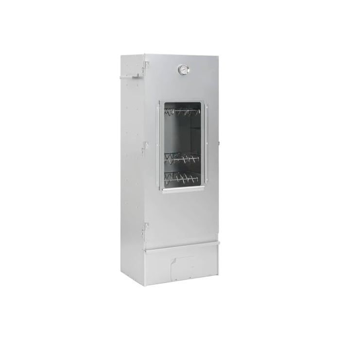 Defumador de carne para uso externo - vidaXL - Aço galvanizado - 44,5 x 29 x 110 cm - Termômetro integrado - Janela de visualização