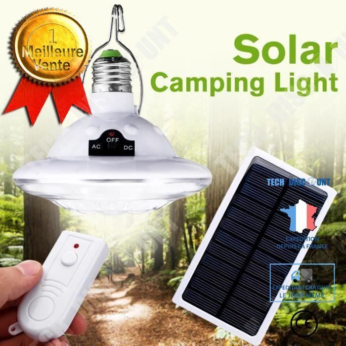 TD® 22LED Lampe solaire extrieur Jardin + télécommande + 6V 1W panneau solaire éclairage randonnée camping nuit lumière