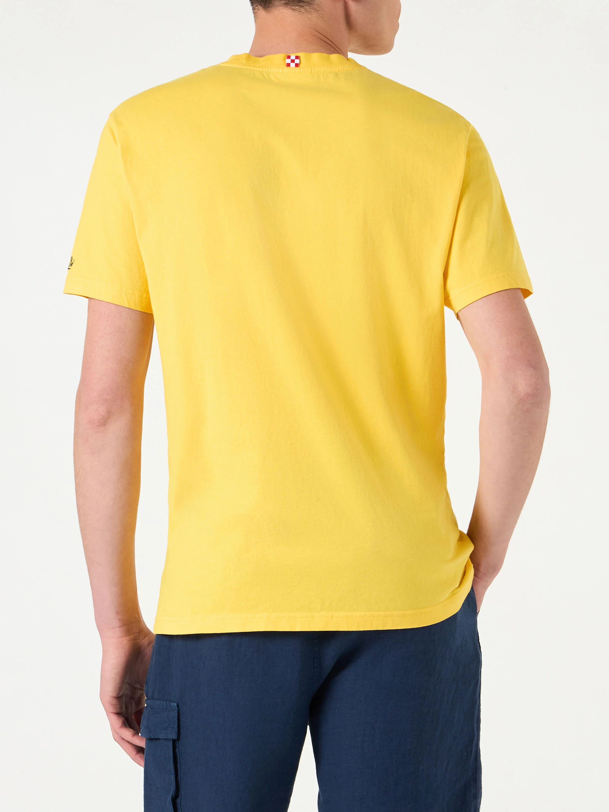 Heren katoenen T-shirt met borduursel 