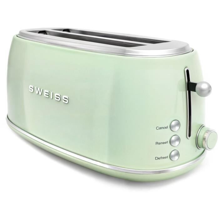 Torradeira vintage - SWEISS - GRV7 - 2 fatias - 1500 W - Verde