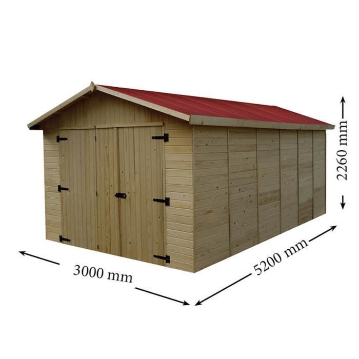 Panel de madera para garaje - 16 mm - HABRITA - ED 2848 N - Puerta de 3 paneles 200x170cm - 15,60 m²