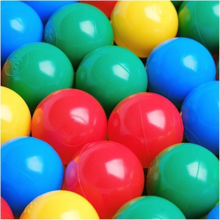 Balles pour Piscine à Balles de Jeu pour Bébé Enfants MISIOO Plastique Colorées 6 cm 500 Boules: Jaune/Rouge/Bleu/Vert