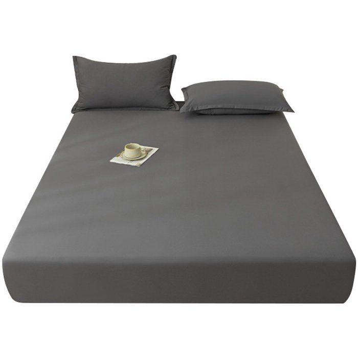 Ropa de cama - Sábana bajera ajustable gris oscuro - Sábana bajera ajustable - Sábana bajera ajustable de 180 x 200 cm - Sábana bajera ajustable de fibra sintética - Sábana bajera ajustable de 30 mm de grosor