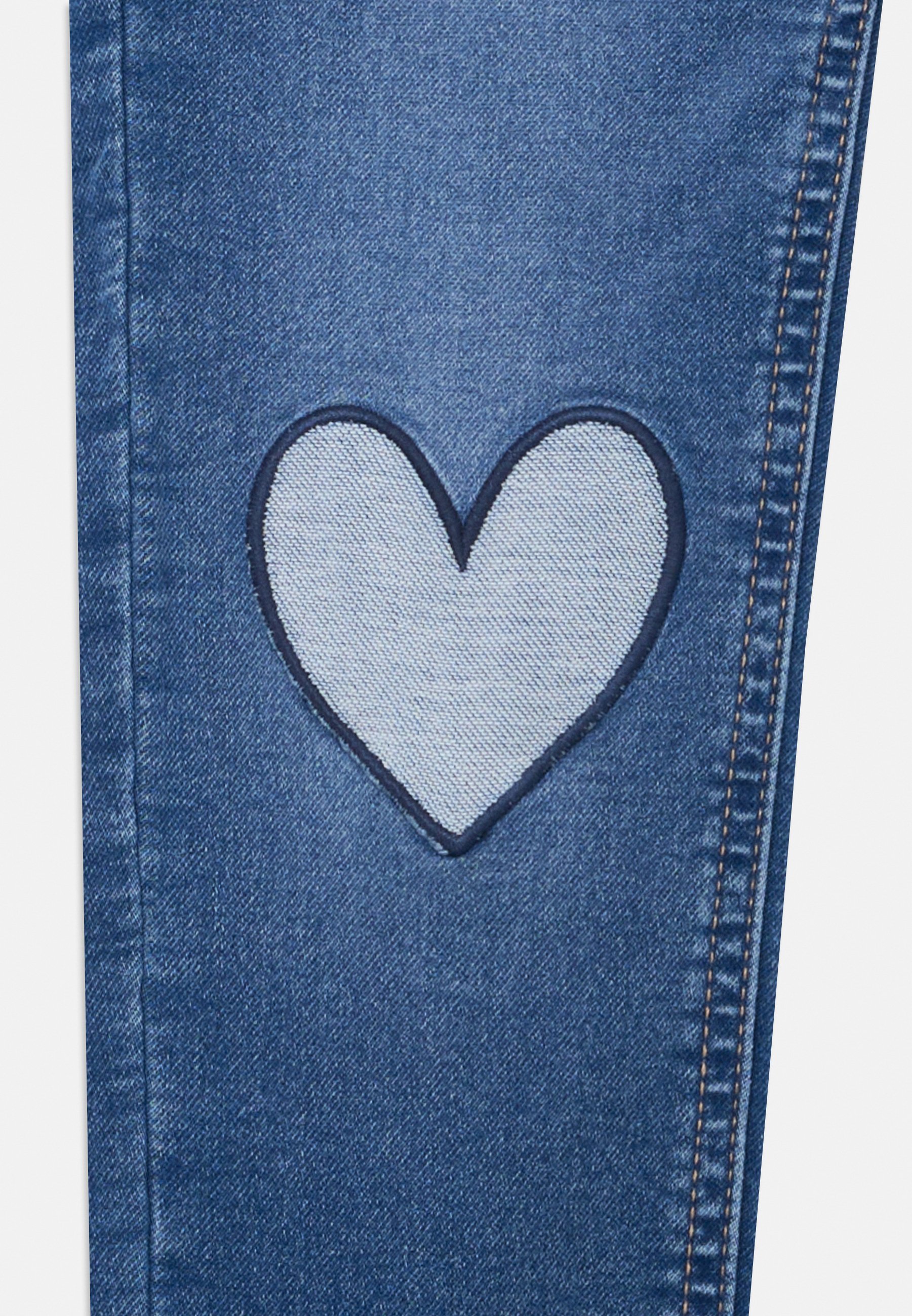 Lindex BROEK KNEE HEART - Rechte jeans - blauwe denim