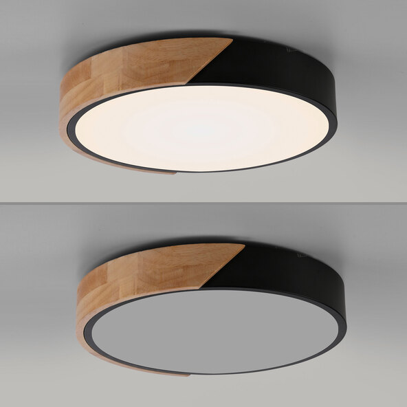 Φωτιστικό οροφής LED BILA, Ø 32 cm, μαύρο