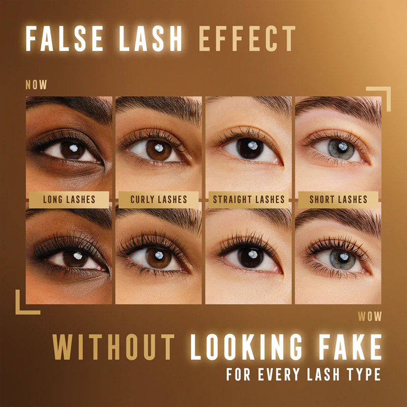 Máscara Max Factor False Lash Effect que adiciona volume e separa os cílios.