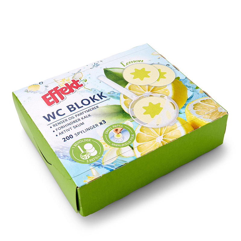 Effekt WC-block 3-pack, Citron, Easy Load, Effekt