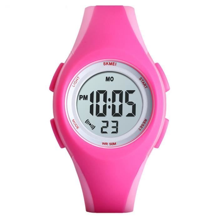 Reloj deportivo digital LED SHARPHY para niñas - Regalo de Navidad para niños - Rosa