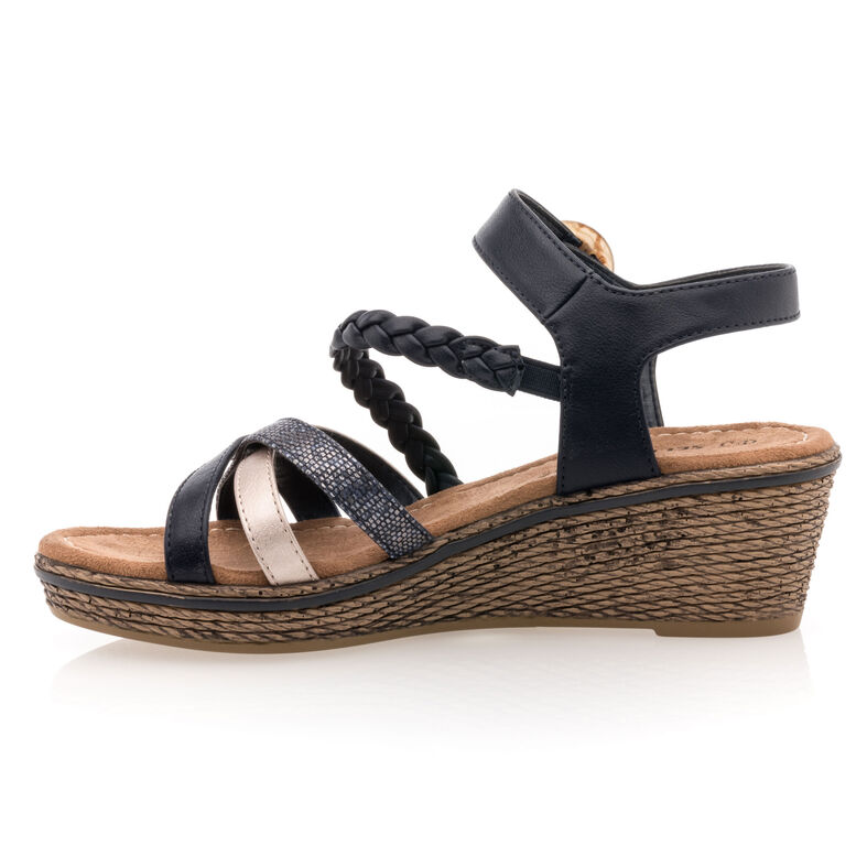 Blå sandaler / skor med öppen tå för kvinnor