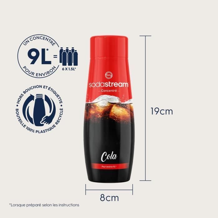 SODASTREAM Concentrates - Pack of 6 Cola Concentrates - Makes up to 54L of drinks - 440ml