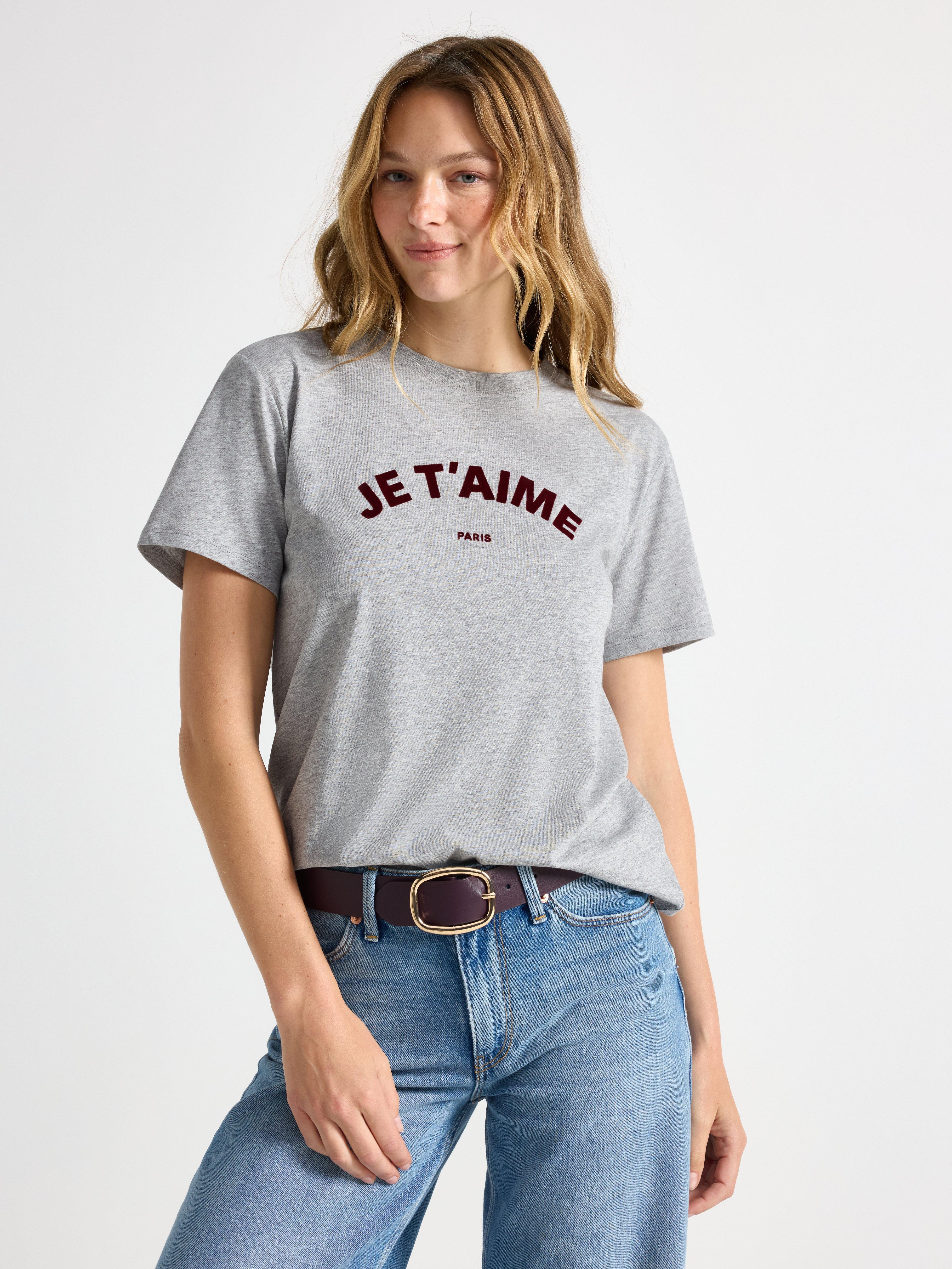 Camiseta gris jaspeada