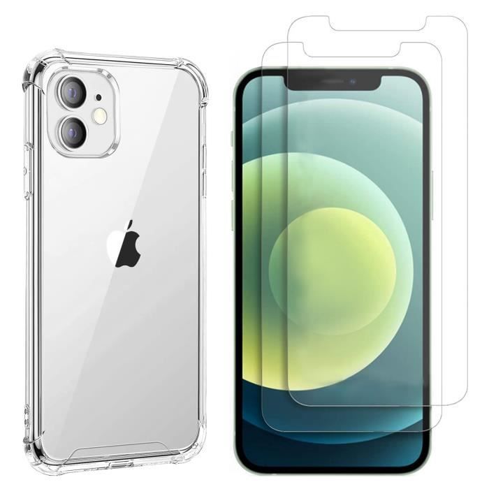 Coque antichoc pour iPhone 12 MINI et 2 Verres Trempé Film Protection Ecran Phonillico®