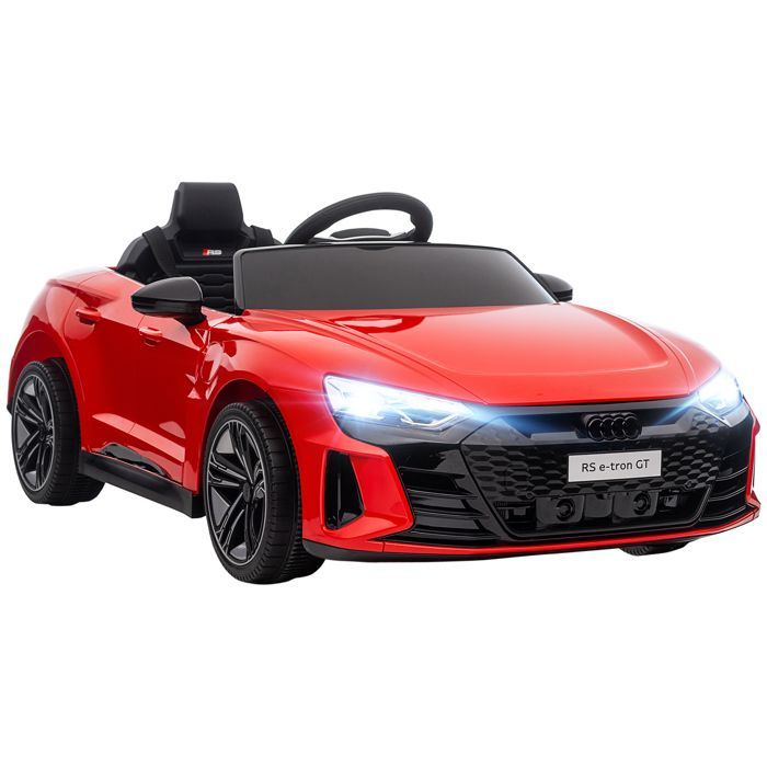 Coche eléctrico - HOMCOM - Audi RS E-tron GT de 12 V con licencia para niños, control remoto con sonidos - PP - rojo