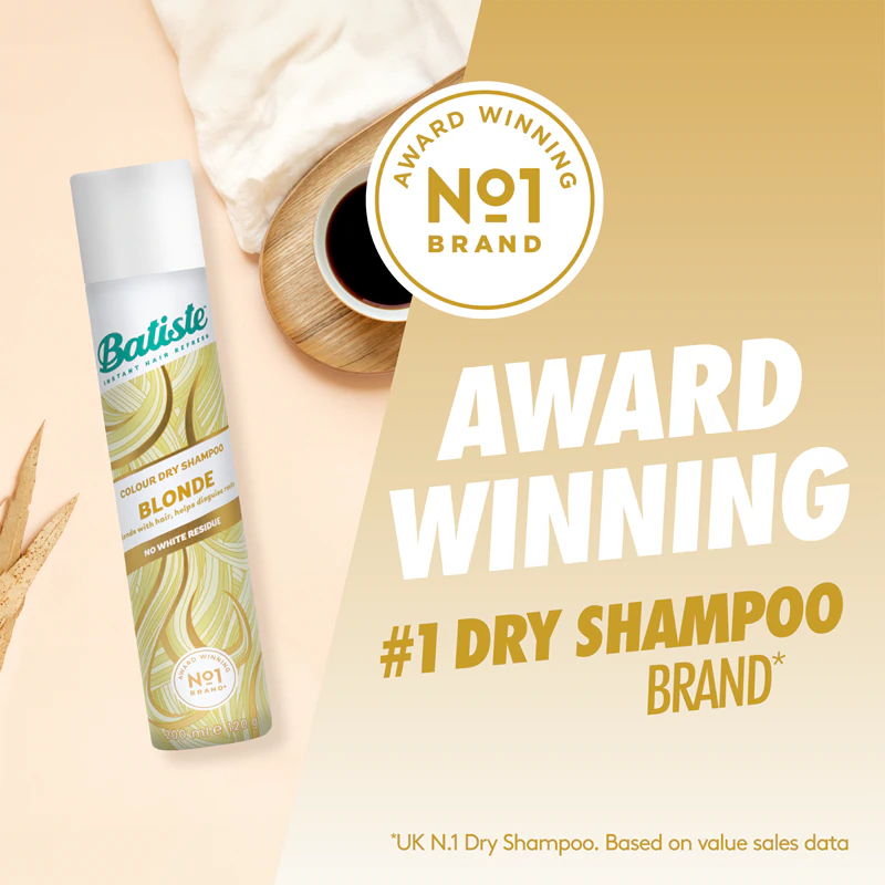 Shampoo a seco Batiste Hint of Colour Blonde para cabelos loiros