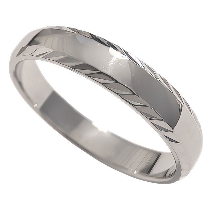 Men's wedding band in rhodium-plated 925 sterling silver