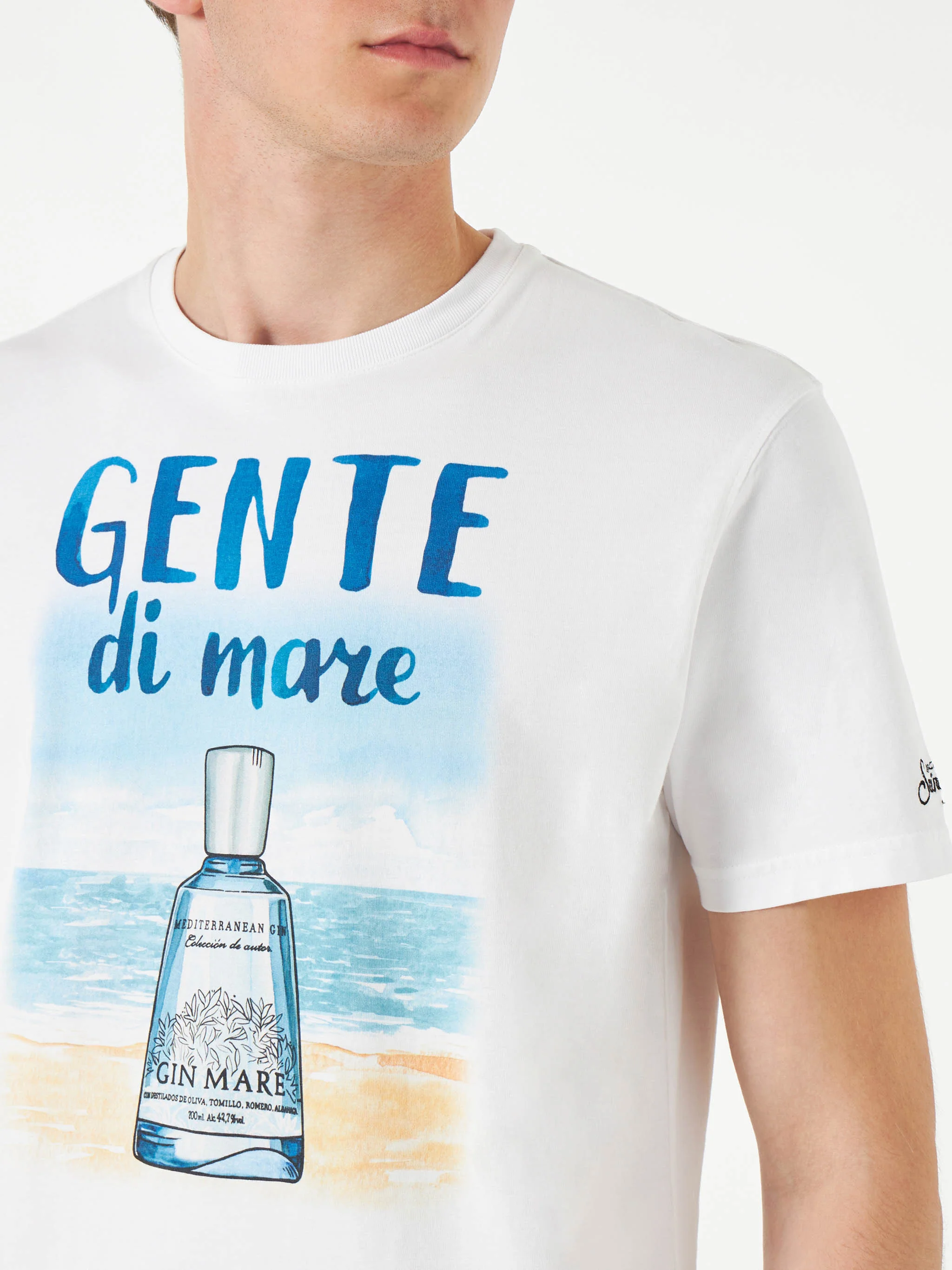 T-shirt da uomo in cotone con stampa Gente di Mare | GIN MARE EDIZIONE
