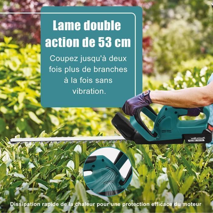 Taille-Haie sans Fil SK5 21V Moteur brushless Lame 53 cm Couleur Bleu 600W