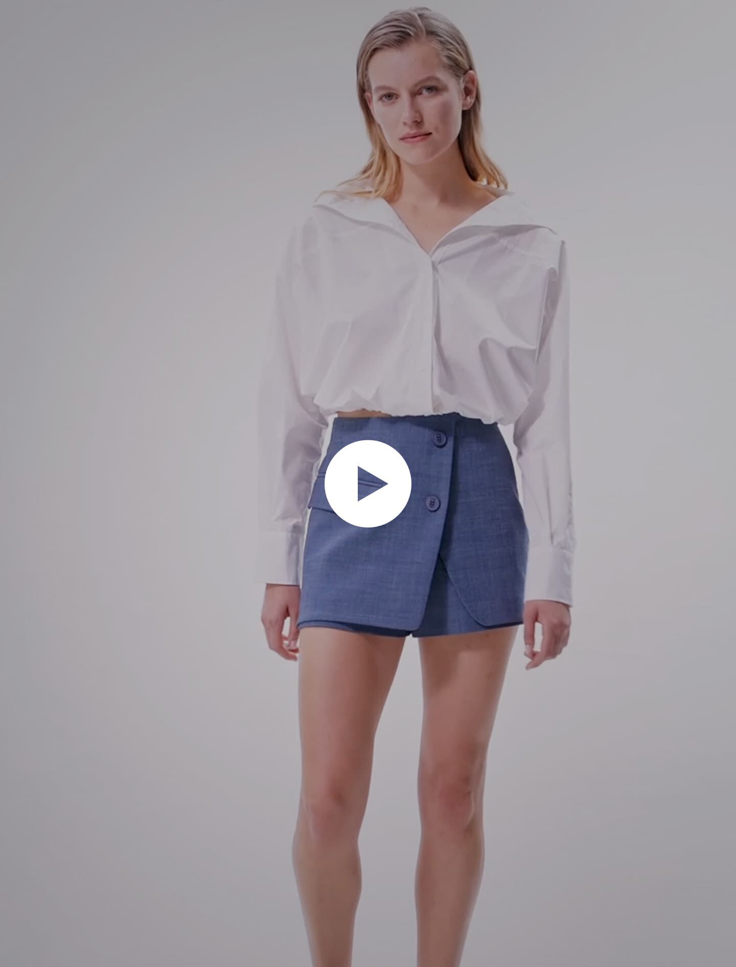Trompe l'oeil korte broek - Blauw Petrol