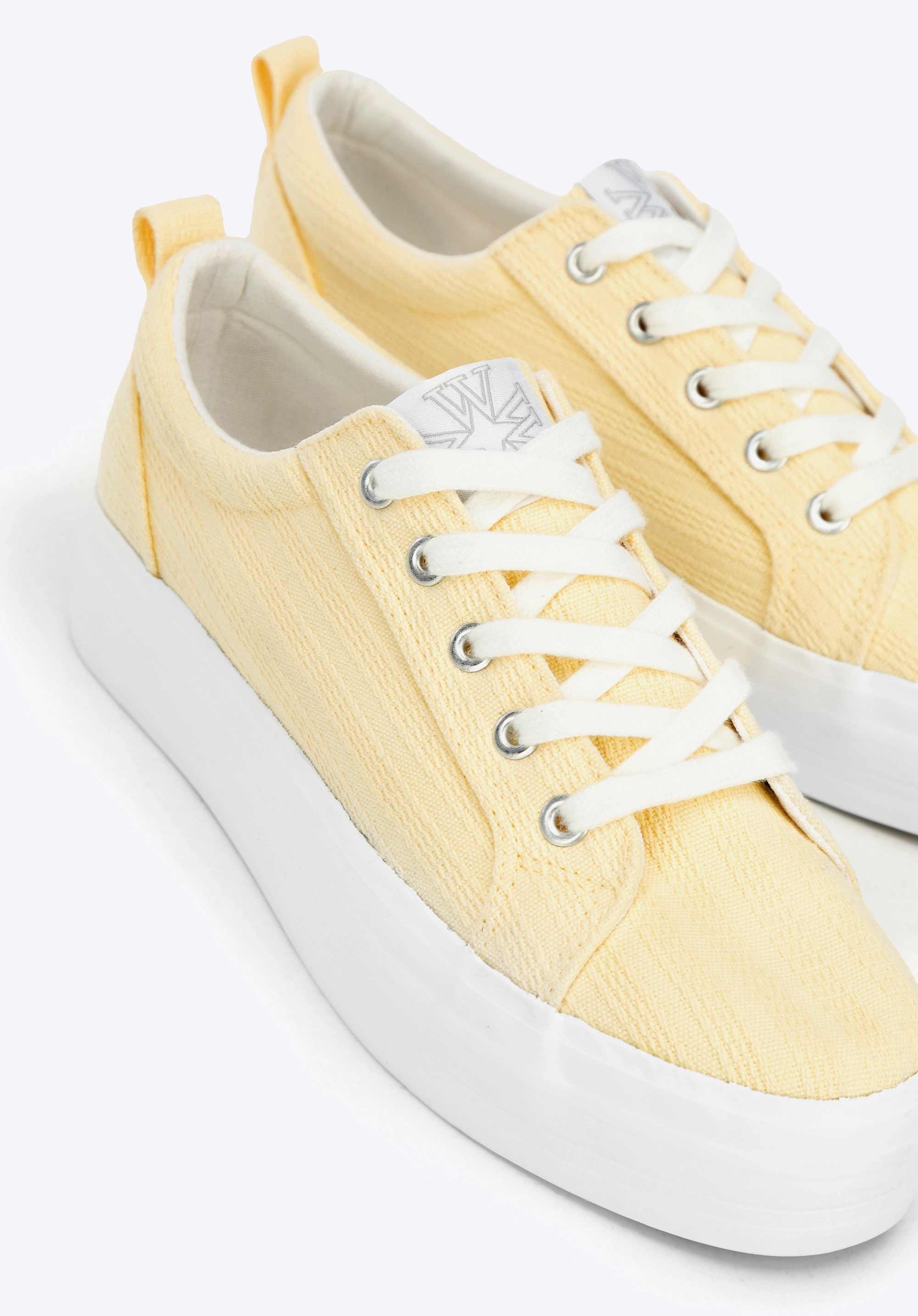 Damskie sneakersy na platformie żółte