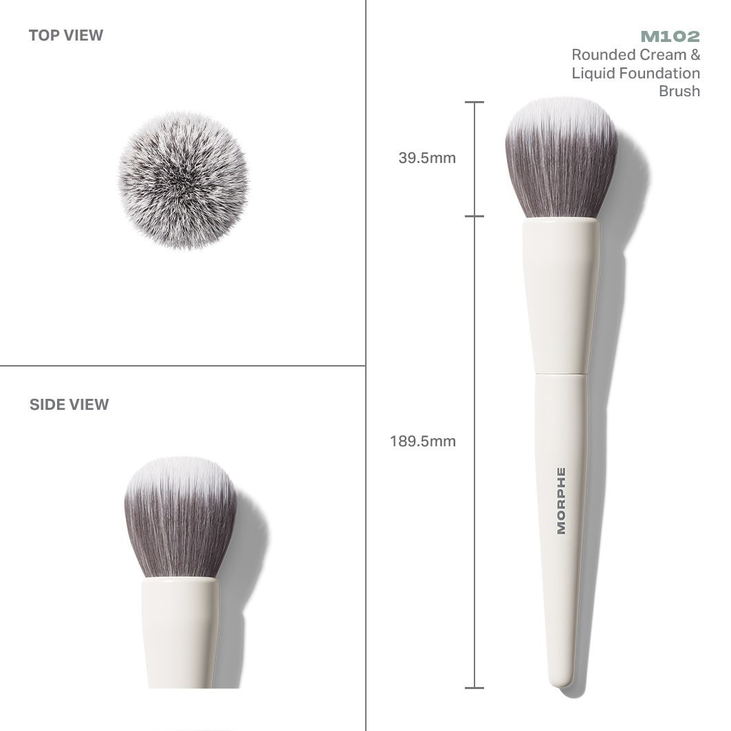 Pincel para Base Morphe M102, pincel arredondado para base cremosa e líquida – 1 unidade